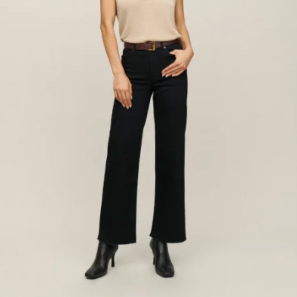 Reformation Black Jeans size 26 - Emma High Rise Wide Leg